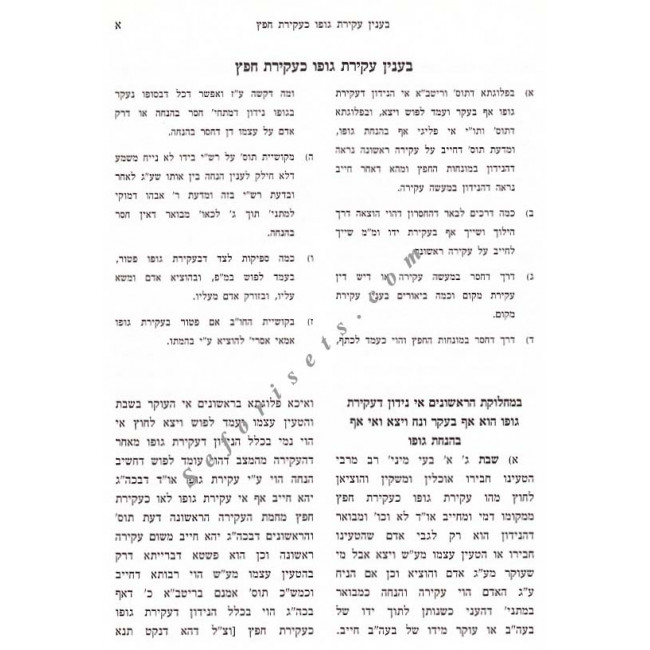 Biurei Inyanim Bemleches Hotzaoh - Masechet Shabbos
