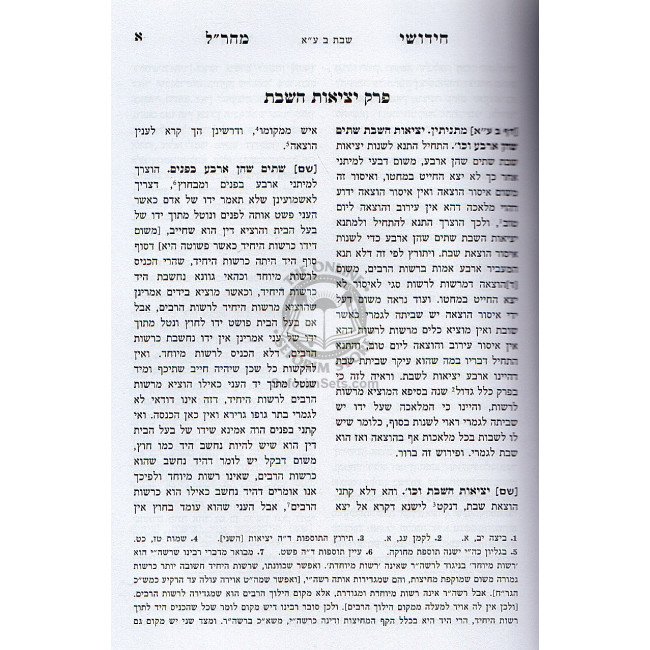 Chidushei Maharal Miprag - Shabbos   /   חידושי מהר"ל מפראג - שבת