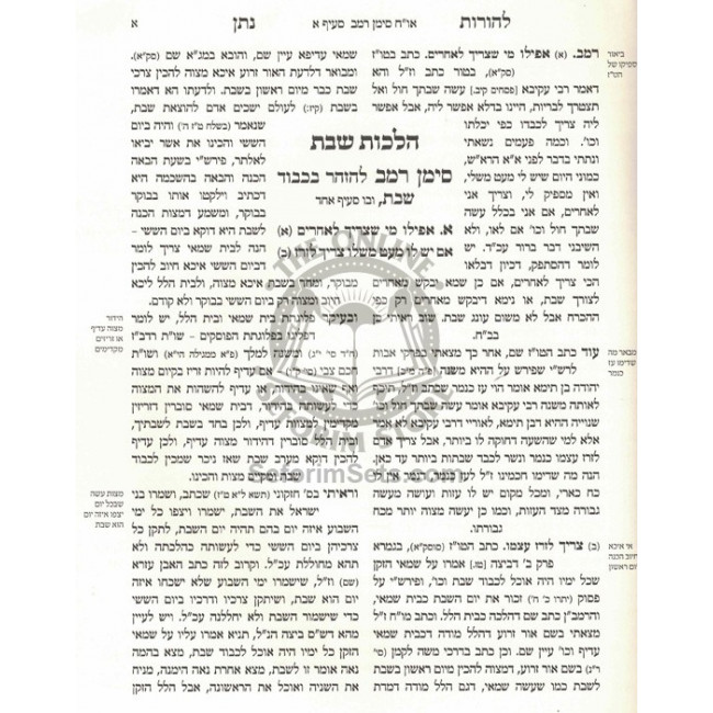 L'Horos Nosson Al Shulchan Aruch - Hilchos Shabbos / להורות נתן על שולחן ערוך הלכות שבת חלק א L'Horos Nosson Al Shulchan Aruch - Hilchos Shabbos / להורות נתן על שולחן ערוך הלכות שבת חלק א
