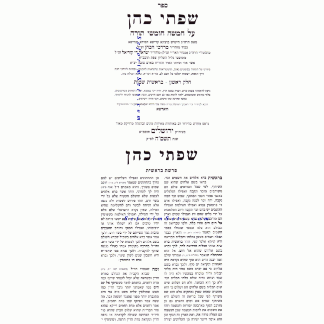Sifsei Kohen  /  שפתי כהן