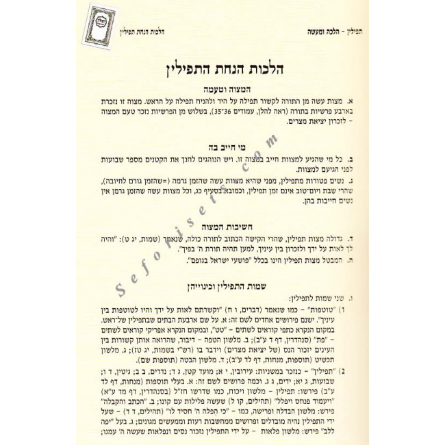 Tefillin Halacha U'maaseh - Hanochs Ha'Tefillin   / תפילין הלכה ומעשה - הנחת תפילין