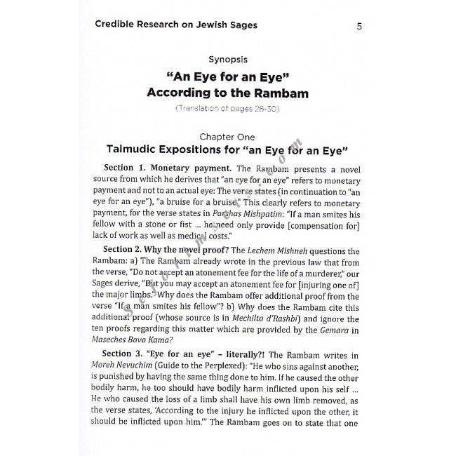 The Rambam's True Identity       /     עין תחת עין