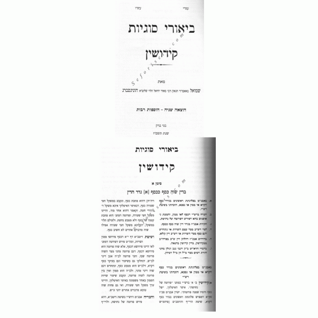 Biurei Sugyos - Kiddushin / ביאורי סוגיות - קידושין