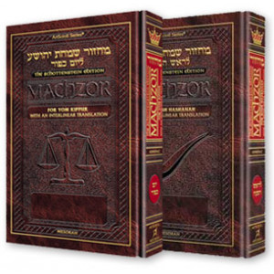 Ashkenaz - Schottenstein Ed. Interlinear 2 Volume Machzor Set      