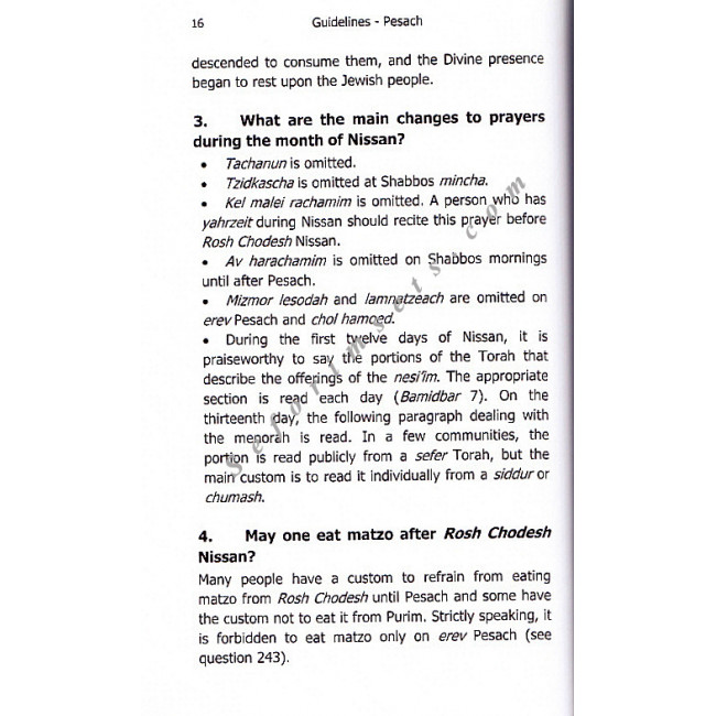 Guidelines Pesach