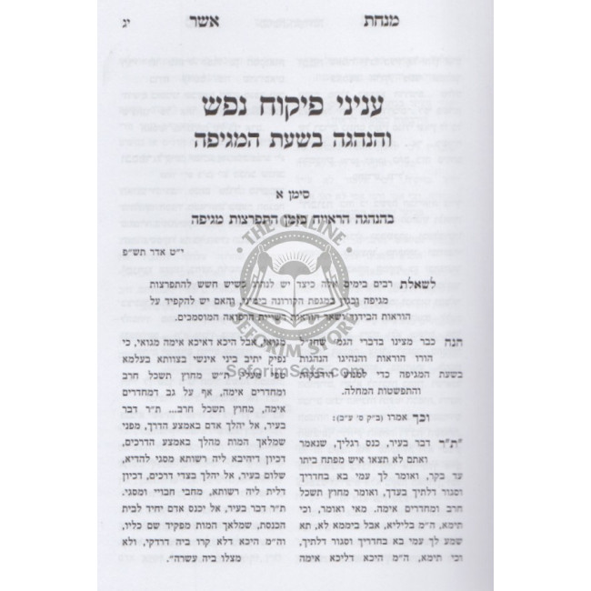 Minchas Asher Mageifas HaCorona    /    מנחת אשר מגפת הקורונה