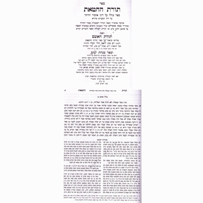 TORAS HACHATAS   /  תורת החטאת