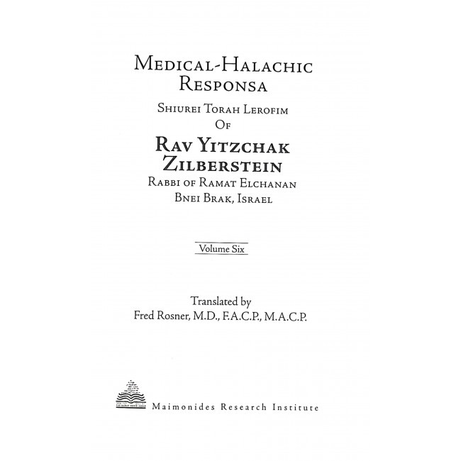 Medical - Halachic Responsa Vol 6 Medical - Halachic Responsa Vol 6