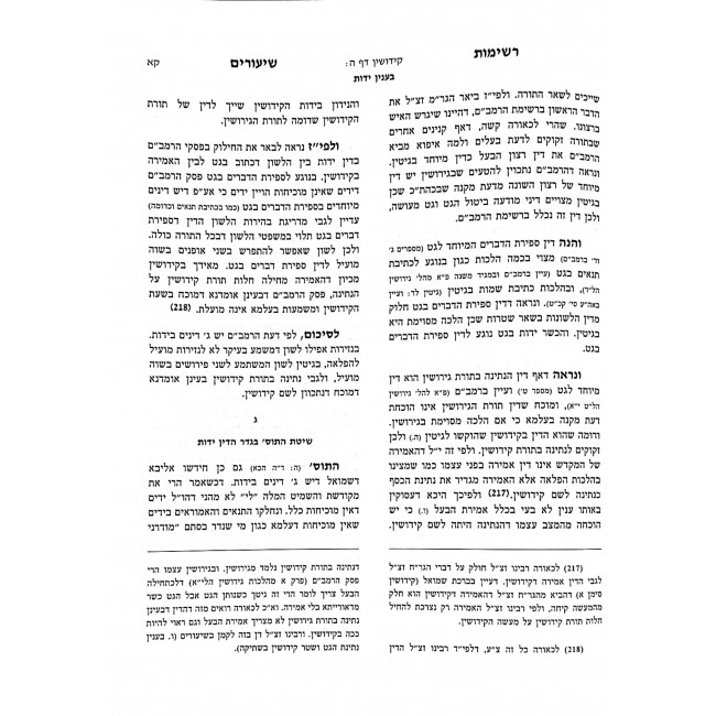 Reshimos Shiurim Kidushin  / רשימות שיעורים קידושין