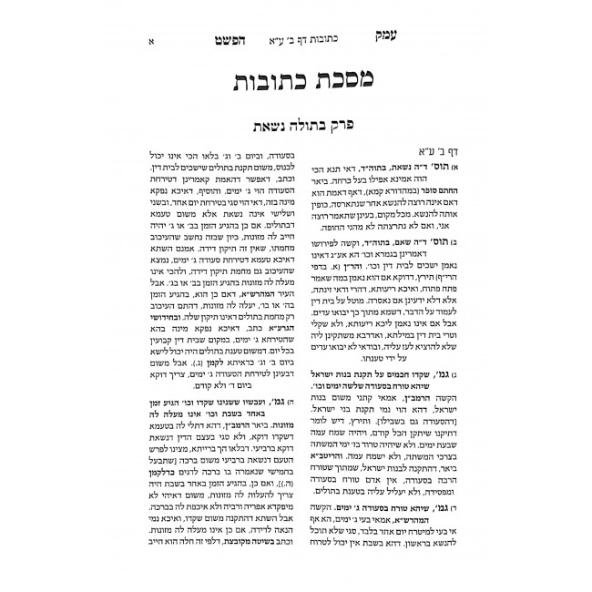 Emek Hapshat - Kesubos  / עמק הפשט - כתובות
