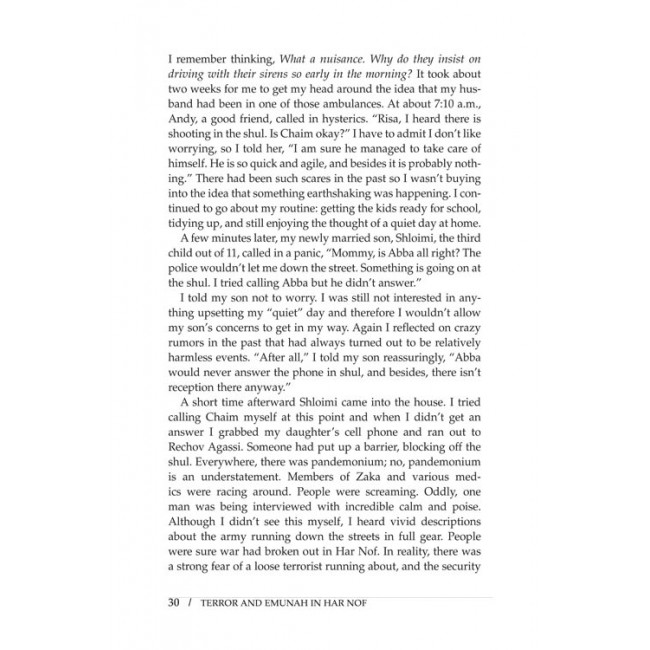 Terror and Emunah in Har Nof Terror and Emunah in Har Nof