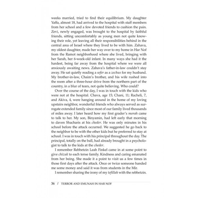 Terror and Emunah in Har Nof Terror and Emunah in Har Nof