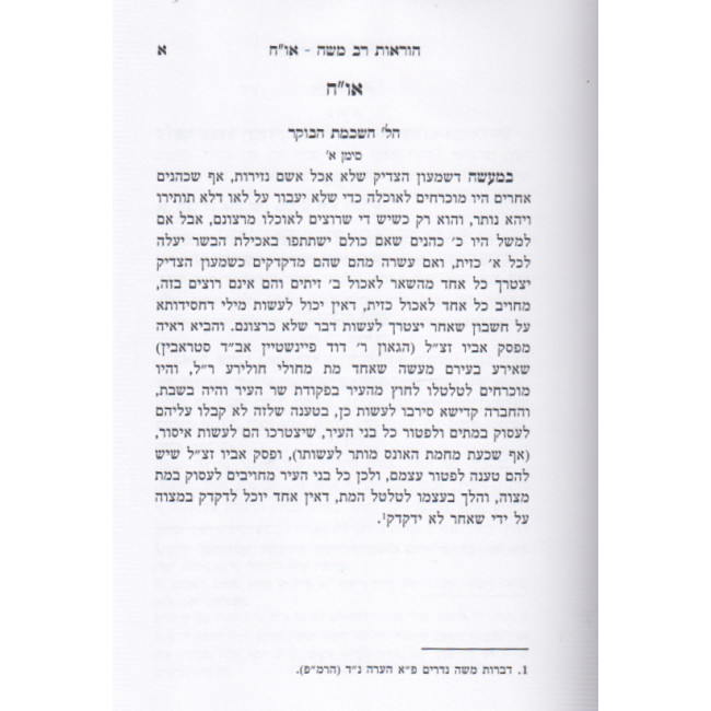 Kuntres Hoaros Rav Moshe    /    קונטרס הוראות רב משה