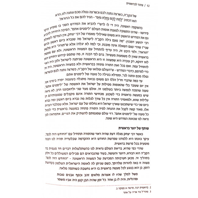 Tzohar LeBeraishis / צוהר לבראשית ב"כ